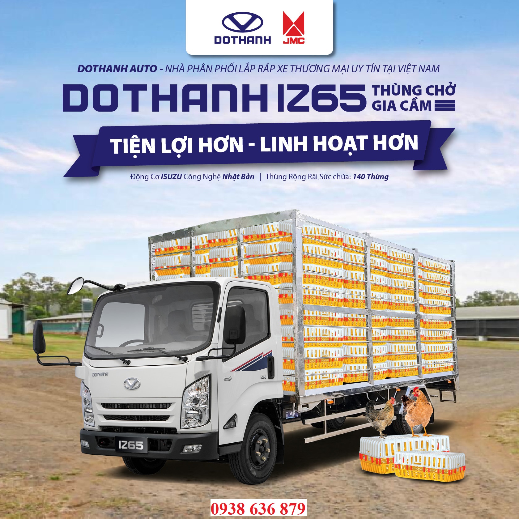 XE TẢI DOTHANH IZ65 (3T5) THÙNG CHỞ GIA CẦM